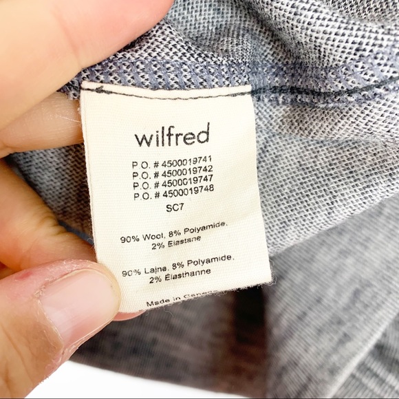 Wilfred | Aritzia Heathered Gray Wool Blend Pullover Sweatshirt Top - Picture 4 of 5